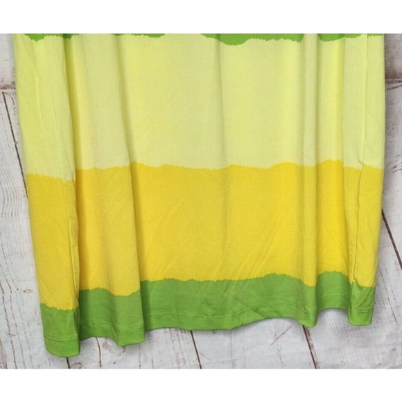 Rare Club Style Yellow Green Nightgown Sleepwear Summer Sleeveless Dress Size 12 - Picture 3 of 10